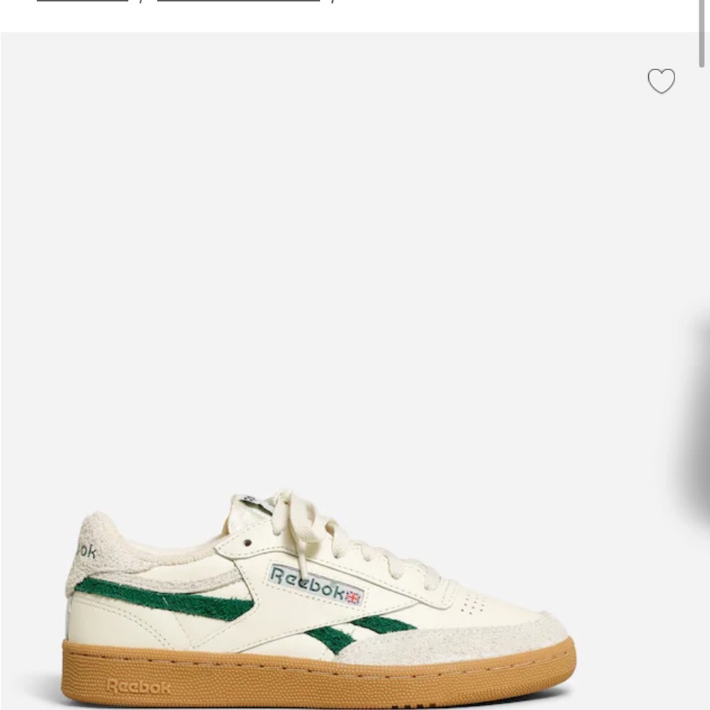 Reebok Sneakers in Cream and Green with Tan Sole